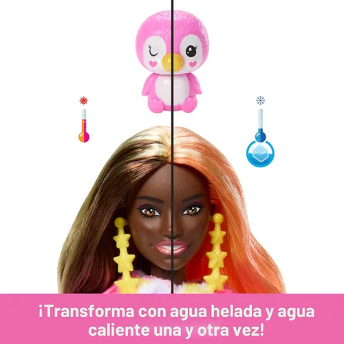 Miniatura 4 de Muñeca y Accesorios Barbie Cutie Reveal, Serie Color Dream, Disfraz de Pingüino Tie-Dye y 10 Sorpresas Incluyendo Cambio
