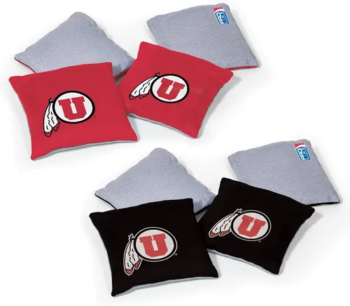 Miniatura 11 de Wild Sports - Puf de doble cara NCAA College de 8 unidades, bolsas de lanzamiento prémium para juego de cornhole, ideal para portones traseros