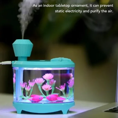 Miniatura 4 de Mini humidificador con niebla fría, humidificador pequeño para el hogar, automóvil, oficina, dormitorio, humidificadores USB silenciosos de Azul