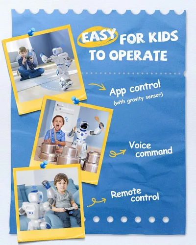 Miniatura 5 de Ruko 1088 - Robot inteligente para niños, gran robot interactivo programable con control remoto, control por aplicación, regalo de cumpleaños