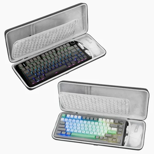 Miniatura 2 de GEEKRIA Estuche de transporte combinado de teclado y mouse con 75 %, compatible con AULA F75 Pro/S75 PRO, Keychron K2 versión 2/Q1 HE, ASUS ROG