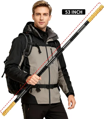 Miniatura 4 de aiGear Tactical Hiking Stick, 53-Inch Trekking Poles with Black Myth Wukong Handle Extension, Durable Aluminum Alloy Walking Stick, Ruyi Jingu Bang
