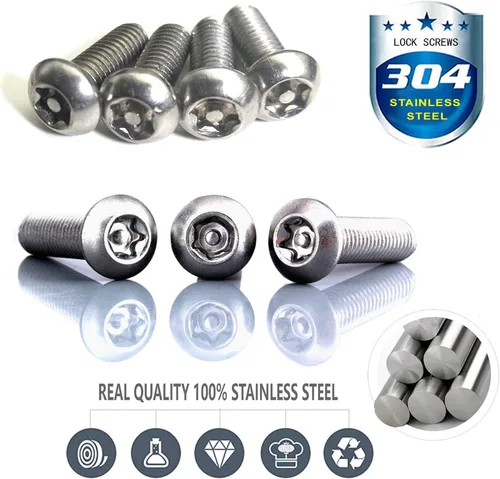 Miniatura 2 de Aootf Tornillos de acero inoxidable para placa de matrícula, pernos antirrobo para marco de matrícula, sujetadores resistentes a manipulaciones