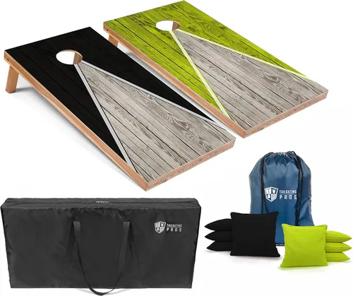 Miniatura 40 de Tailgating Pros Juego de tablero de Cornhole ligero con diseño piramidal con bolsas de frijoles y estuche de transporte, juego de cornhole