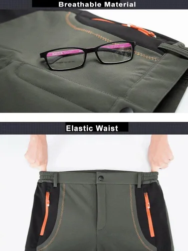Miniatura 7 de TBMPOY - Pantalones de esquí de nieve impermeables con forro polar para hombre, para senderismo, montaña, revestimiento suave con cinturón