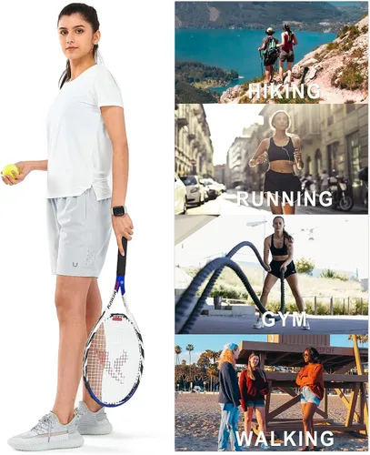 Miniatura 6 de NORTHYARD Pantalones cortos deportivos de senderismo para mujer, de secado rápido, ligeros, para gimnasio, entrenamiento, con 3 bolsillos