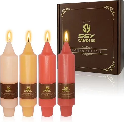 Miniatura 72 de Candelabros cortos de 5 pulgadas con velas cónicas verde oscuro, 4 piezas para cena, hogar, boda, fiesta, decoración