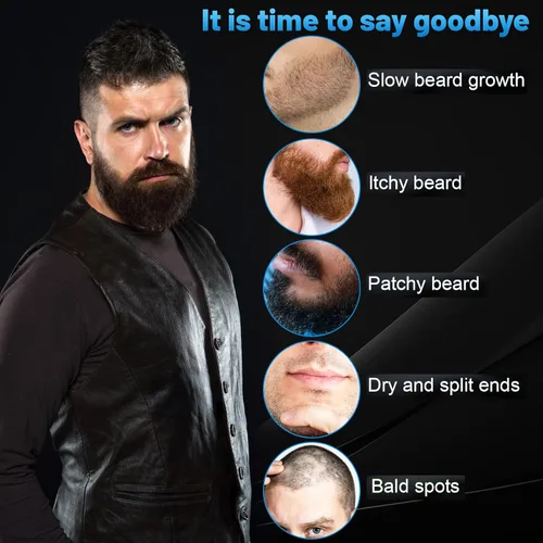 Miniatura 6 de First Melody Aceite para barba, biotina espesante maximun, con aceite de ricino y aceites de argán y jojoba, promueve el crecimiento de la barba