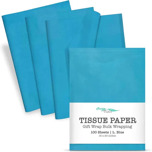 Miniatura 21 de Ocean Tides 300 hojas (14 x 20 pulgadas) de papel de regalo de Navidad, papel de seda de regalo a granel para manualidades, cumpleaños y días