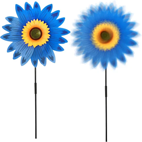 Miniatura 5 de 6 molinillos de girasol para césped, molinillos de viento, molinos de viento grandes para jardín, patio, decoración al aire libre