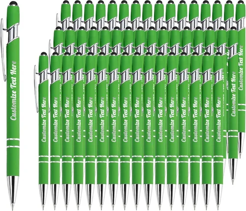 Miniatura 97 de Hasta 500 bolígrafos personalizados a granel con logotipo de mensaje de nombre comercial, bolígrafos grabados personalizados con lápiz óptico