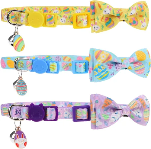 Miniatura 9 de PUPTECK Collar de gato con campanas, collar de gatito ajustable para niñas y niños pequeños, cachorro, conejito, bonito accesorio de disfraz