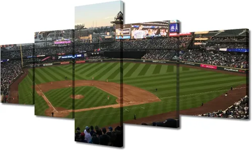 Miniatura 43 de Arte para pared, lienzo para estadio deportivo, arte para pared, diseño de campo de Wrigley en Chicago, pinturas de Chicago, impresiones sobre