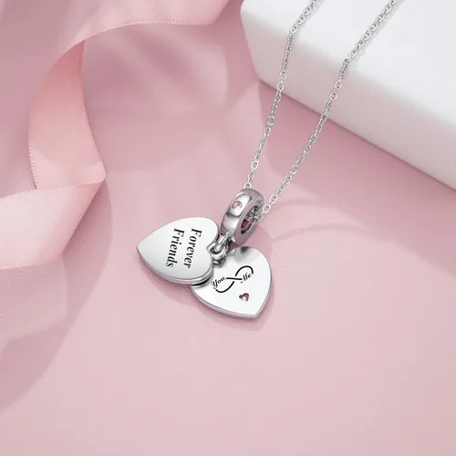 Miniatura 3 de DALARAN Abalorios colgantes de plata de ley 925 para madre, hija, hermana, collar