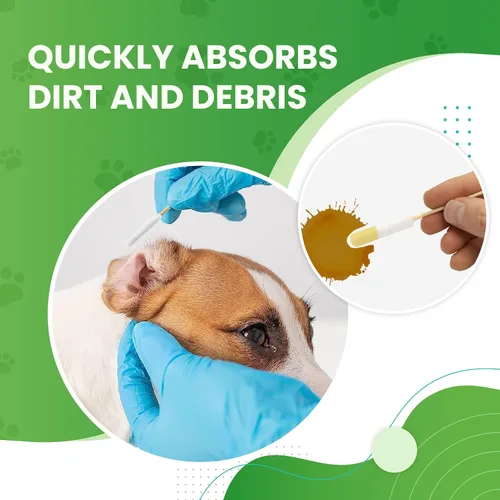 Miniatura 6 de We Love Doodles Hisopos largos de algodón para orejas de perro, hisopos de algodón de doble cara para perros, herramienta de bolas limpiadoras