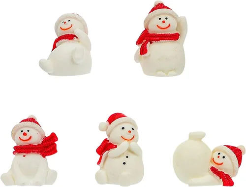 balacoo 5 piezas de resina de muñeco de nieve de Navidad decoración de acuario elegante pecera paisajismo adorno para decoración de vacaciones para