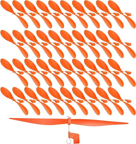 Miniatura 8 de Libima 40 piezas de hélice de plástico para actividades STEM, cuchillas de hélice resistentes al plegado con ganchos de banda de goma para aviones