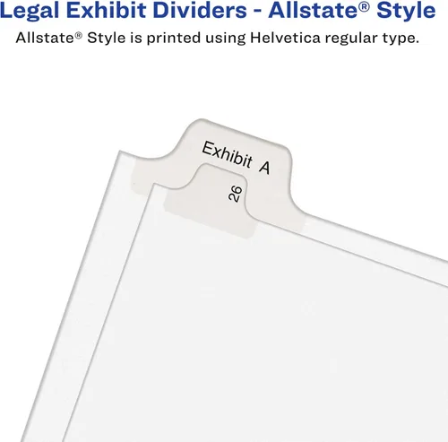 Miniatura 3 de Avery 1-25 divisores legales para carpetas de 3 anillas, juegos de 25 pestañas, estilo Allstate, 5 juegos de separadores de carpetas (24761)