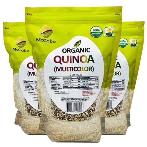 Miniatura 5 de McCabe Quinoa orgánica - Grano de quinua orgánica Rico en fibra y minerales Certificado USDA y CCOF Producto de Estados Unidos 2 libras