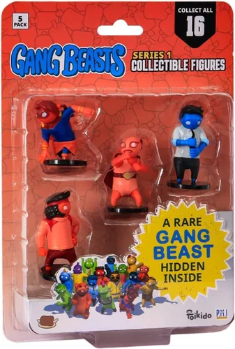 Miniatura 2 de Figuras de acción de Gang Beasts Paquete de cinco Figuras de 2.5 pulgadas para niños. Juguetes de superhéroe para niños y niñas. Colecciona 16
