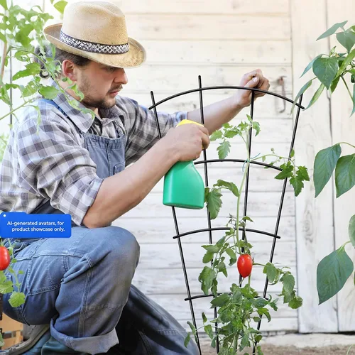 Miniatura 3 de Thealyn Paquete de 4 enrejados de plantas de interior de 23 pulgadas para plantas en macetas que trepan, enrejado de metal al aire libre, plantas