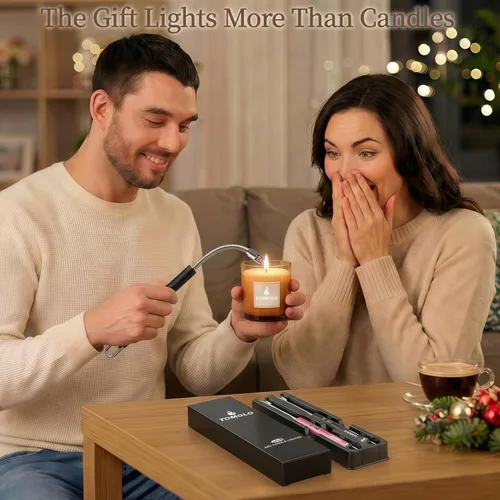 Miniatura 7 de TOMOLO Encendedor eléctrico, 2 unidades, encendedor de velas largo y flexible con interruptor de seguridad, encendedor de plasma resistente al