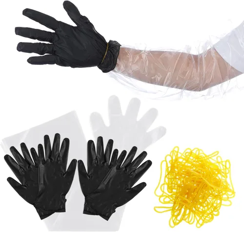 Miniatura 9 de Zhanmai Juego de 24 Guantes de Vestir de Campo para Ciervos, Guantes para Destripar Ciervos, Guantes de Nitrilo para Caza, Limpieza para Kit