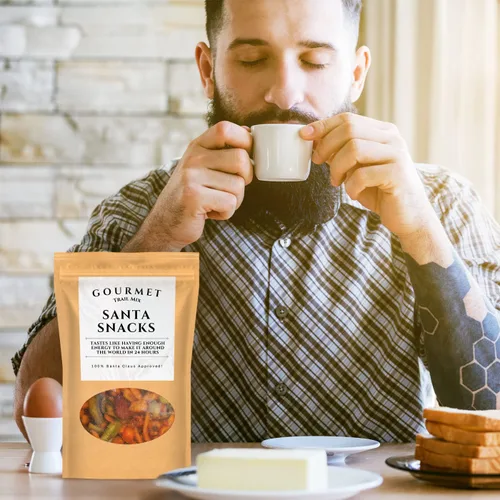 Miniatura 6 de Mezcla de frutos secos gourmet de Santa Snacks – Mezcla de aperitivos picantes de primera calidad para hombres y mujeres – Divertidas cestas