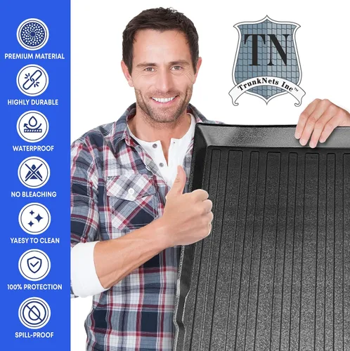 Miniatura 7 de Forro de carga prémium para Jeep Cherokee 2014-2023 – Tapete de maletero de automóvil de ajuste personalizado – Tapete de carga negro para todas