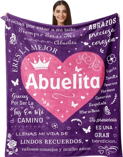 Regalos para abuela en español, regalos para abuela, manta de Abuelita 50"X60", regalos para abuela, regalos de Navidad y cumpleaños para abuela,
