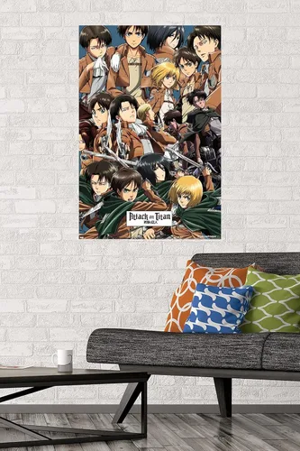 Miniatura 2 de Trends International Attack on Titan - Póster de pared, 22.375 x 34 pulgadas, póster y paquete de montaje Paquete de póster y montaje