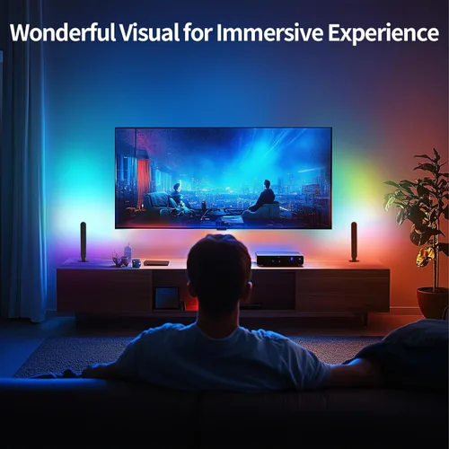 Miniatura 4 de BASON LIGHTING Barras de luz inteligentes, luces LED inteligentes RGB-ICW con sincronización de música, luz de escritorio RGB Bluetooth, luces