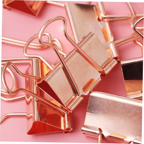Miniatura 9 de Tofficu Clip para carpeta, 24 unidades, clips de archivo, clips de carpeta de papel, clips de carpeta de oficina, clip de carpeta Elliot de oro rosa