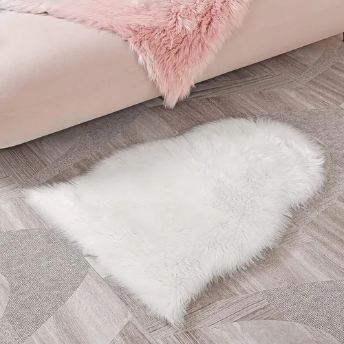 Miniatura 5 de Alfombra de pelo de oveja sintética QHWLKJ suave y esponjosa para sillón o sofá, mantita tipo alfombra para el sofá, el dormitorio, salón, suelo