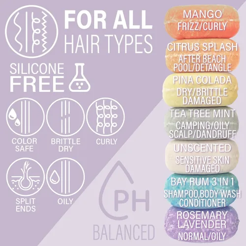 Miniatura 6 de Luxiny Juego de champú y acondicionador para el cabello, barras de lavanda sin sulfato, fabricado en Estados Unidos