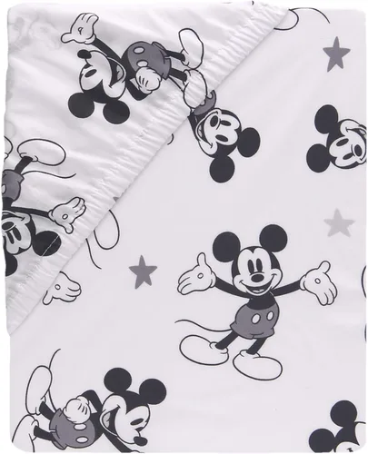 Miniatura 3 de Lambs & Ivy Sábana bajera ajustable de algodón con Mickey Mouse mágico - Blanco, Disney
