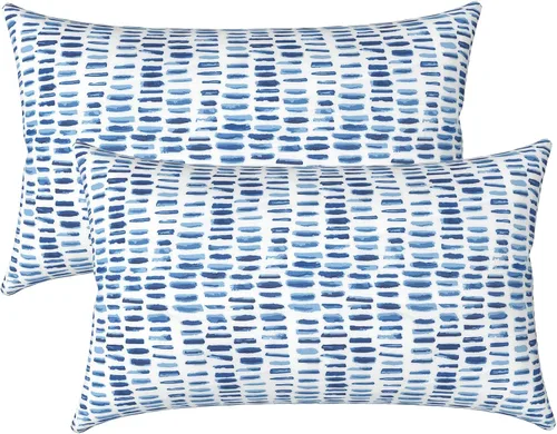 Miniatura 80 de LVTXIII Juego de 2 almohadas lumbares para patio, 12 x 20 pulgadas, resistentes a la decoloración, para exteriores con interiores, cojines lumbares