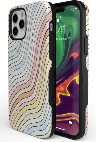 Miniatura 5 de Casely Funda para iPhone 11 Pro Max Ride The Wave Forro de arcoíris pastel Diseño protector audaz