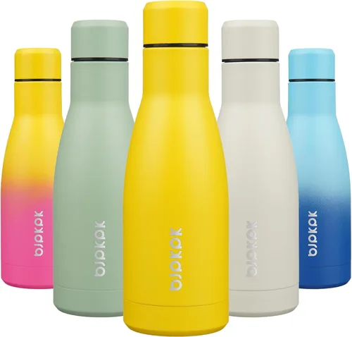 Miniatura 103 de BJPKPK Botellas de agua de acero inoxidable con aislamiento de 17 onzas, mantiene el frío y el calor, brillante oro rosa Oro rosa brillante
