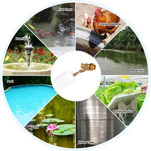 Miniatura 7 de Válvula de flotador de 1/2 pulgada de latón con brazo ajustable Válvula de control de nivel de agua de 60 PSI llenado y apagado automático