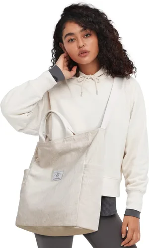 Miniatura 2 de KALIDI Bolso de mano de pana, bolso grande tipo mensajero para hombro, antisalpicaduras, bolsa cruzada con cremallera, casual, trabajo, compras