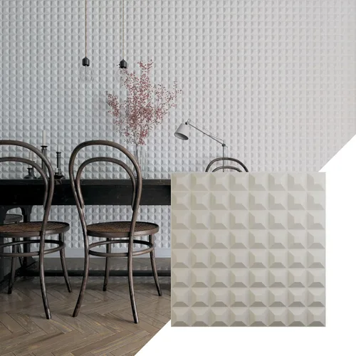Miniatura 11 de Ekena Millwork WP20X20BRWH 19 5/8 pulgadas de ancho x 19 5/8 pulgadas de alto Bradford EnduraWall Decorativo 3D Panel de pared cubre 2.67 pies