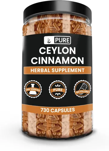 PURE ORIGINAL INGREDIENTS Canela de Ceilán (730 cápsulas) sin magnesio o rellenos de arroz, siempre pura, verificado por laboratorio
