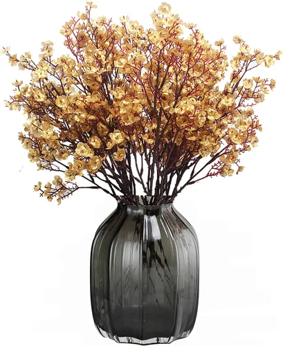 Miniatura 38 de JAKY-Global Flores Artificiales de Tela Aliento de Bebé 12 Ramos Plantas de Seda Falsas Europeas Decoración de Boda Fiesta Ramos de Tacto Real DIY