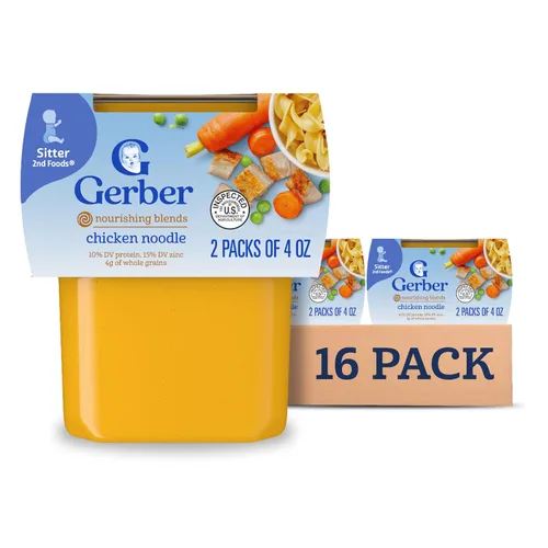 Miniatura 13 de Gerber Baby Food 2nd Foods, cena, puré de pollo con manzana, tubos de 4 onzas, paquete de 2 (paquete de 8)