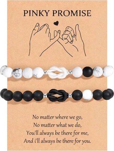 Miniatura 7 de VU100 Pulseras a juego para parejas Pulseras Regalos para novia novio Regalos de relación a larga distancia Pulseras a juego Regalo para aniversario