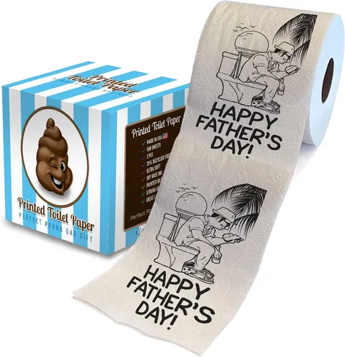Miniatura 15 de Printed TP Rollo de papel higiénico con estampado de dibujos animados para el Día del Padre, divertido regalo de broma, regalos lindos para papá