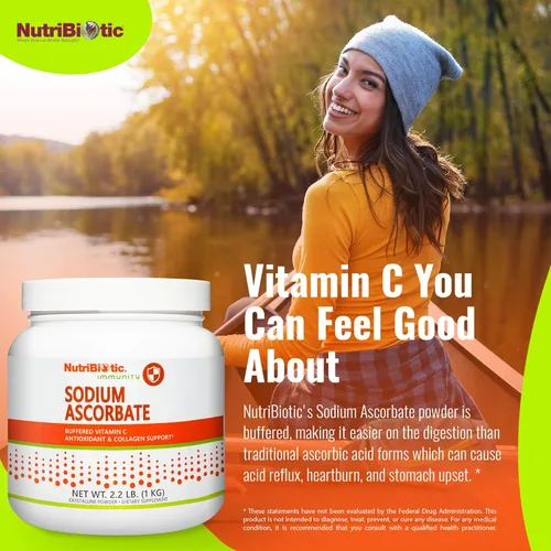 Miniatura 4 de NutriBiotic - Polvo de vitamina C tamponada con ascorbato de sodio, 2.2 libras Vegano, no ácido y más fácil de digerir que el ácido ascórbico