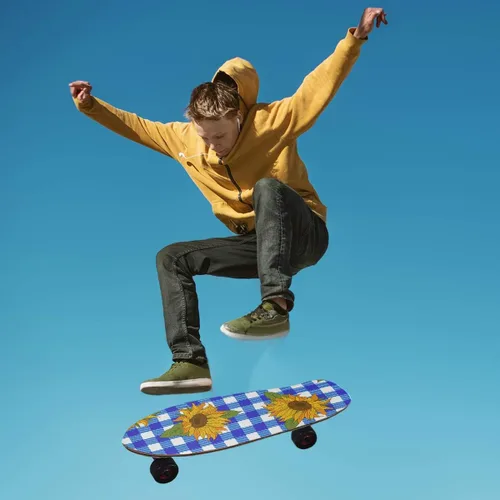 Miniatura 4 de senya Cinta de agarre geométrica de pulpo para patineta, etiqueta adhesiva antideslizante para papel de lija de 9 x 33 pulgadas