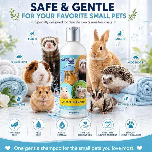 Miniatura 5 de Critter Champú para mascotas pequeñas - Champú sin fragancia animal y detergente - Champú para piel sensible para hurones, conejillos de indias